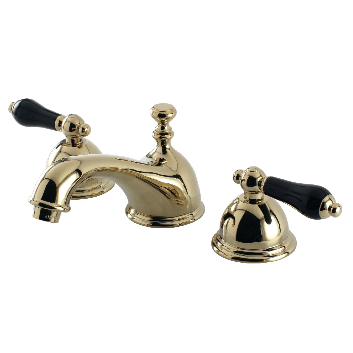 Kingston Heirloom KS3962PKL - Duchess Two-Handle 3-Hole Deck Mount Widespread Bathroom Faucet with Brass Pop-Up, Polished Brass — image 1